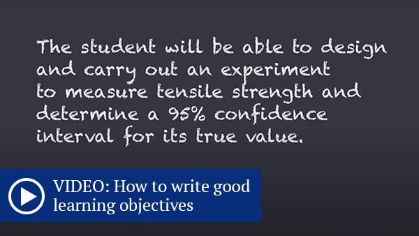 video - how to write good learning objectives